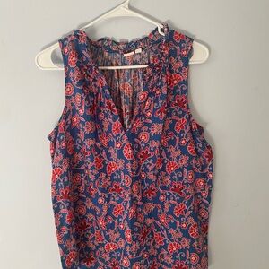 GAP Red and Blue Sleeveless Blouse
